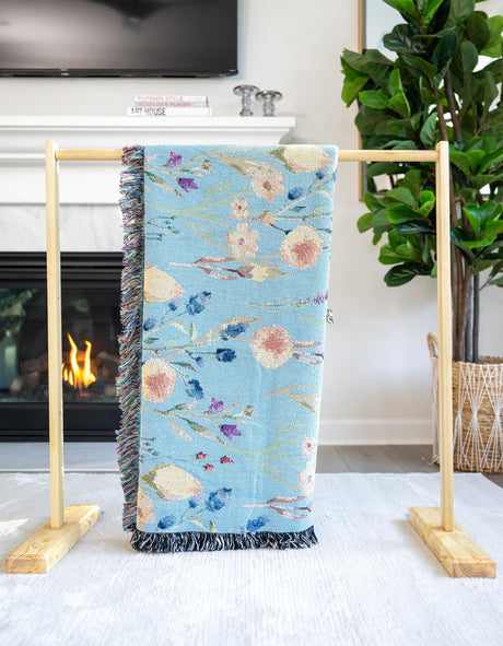 Multicolor 4' 6 x 6' Throw Blanket Rectangle Area Rug 100% Cotton Washable Cozy Soft Warm Room Decor Accent Made In USA