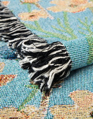 Multicolor 4' 6 x 6' Throw Blanket Rectangle Rug