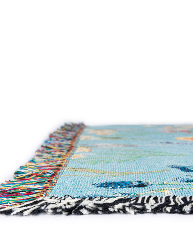 Multicolor 4' 6 x 6' Throw Blanket Rectangle Rug