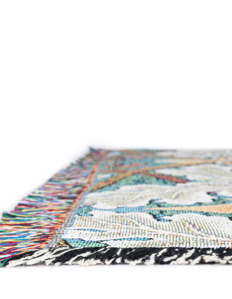 Multicolor 4' 6 x 6' Throw Blanket Rectangle Area Rug 100% Cotton Washable Cozy Soft Warm Room Decor Accent Made In USA