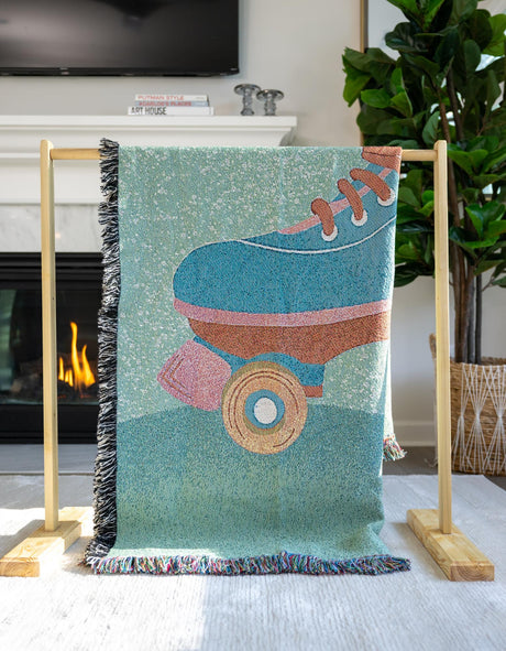 Multicolor 4' 6 x 6' Throw Blanket Rectangle Area Rug 100% Cotton Washable Cozy Soft Warm Room Decor Accent Made In USA