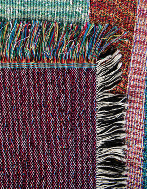 Multicolor 4' 6 x 6' Throw Blanket Rectangle Rug