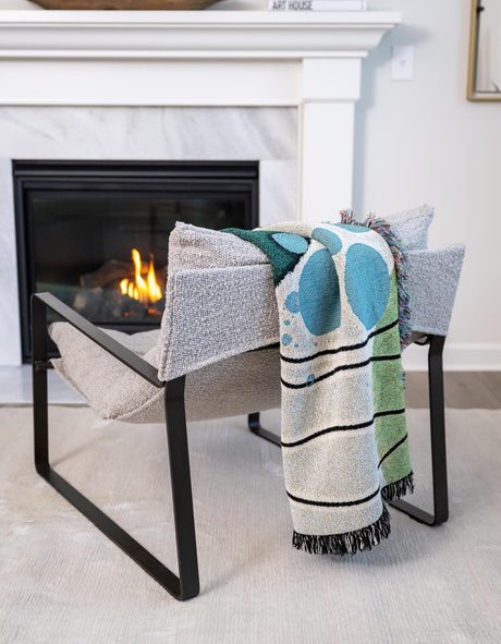 Green 4' 6 x 6' Throw Blanket Rectangle Rug