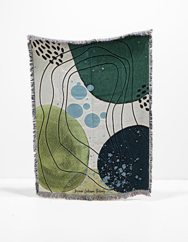 Green 4' 6 x 6' Throw Blanket Rectangle Rug