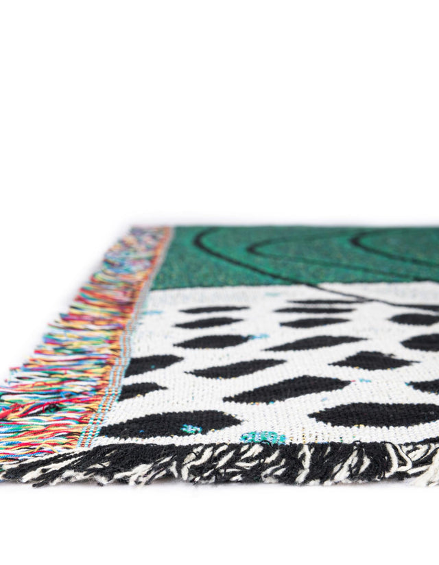Green 4' 6 x 6' Throw Blanket Rectangle Rug