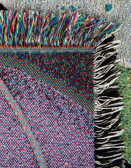 Green 4' 6 x 6' Throw Blanket Rectangle Area Rug 100% Cotton Washable Cozy Soft Warm Room Decor Accent Made In USA