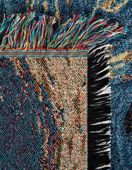 Multicolor 4' 6 x 6' Throw Blanket Rectangle Area Rug 100% Cotton Washable Cozy Soft Warm Room Decor Accent Made In USA