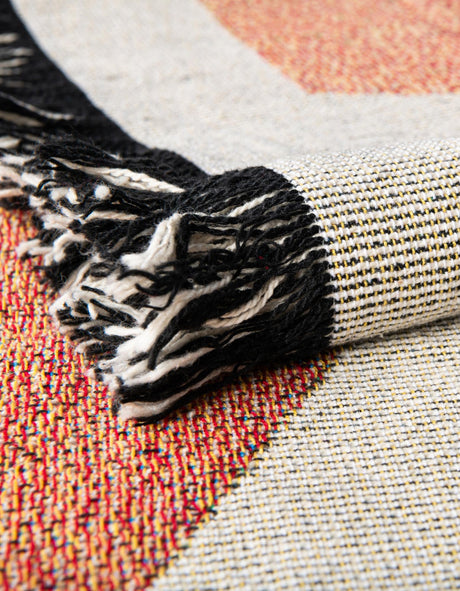 Multicolor 4' 6 x 6' Throw Blanket Rectangle Area Rug 100% Cotton Washable Cozy Soft Warm Room Decor Accent Made In USA