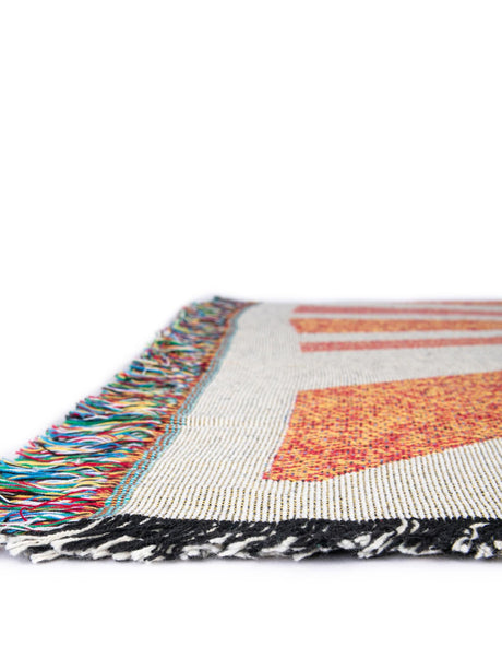 Multicolor 4' 6 x 6' Throw Blanket Rectangle Area Rug 100% Cotton Washable Cozy Soft Warm Room Decor Accent Made In USA