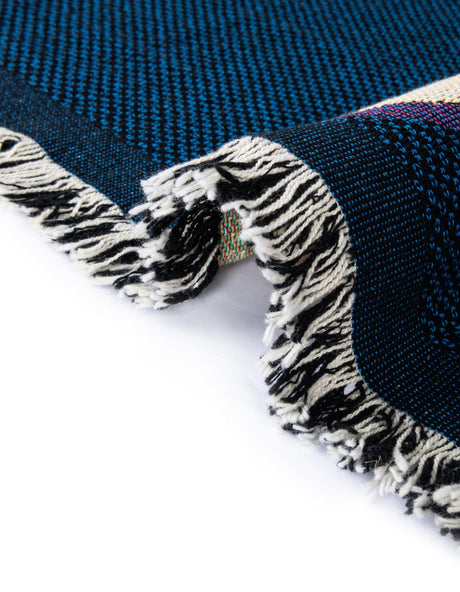 Multicolor 4' 6 x 6' Throw Blanket Rectangle Area Rug 100% Cotton Washable Cozy Soft Warm Room Decor Accent Made In USA