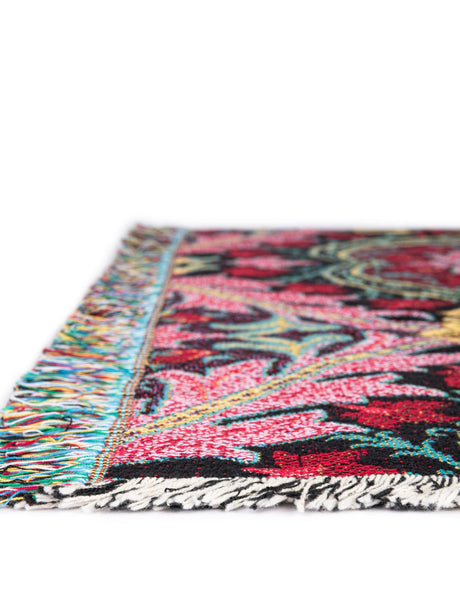 Multicolor 4' 6 x 6' Throw Blanket Rectangle Area Rug 100% Cotton Washable Cozy Soft Warm Room Decor Accent Made In USA