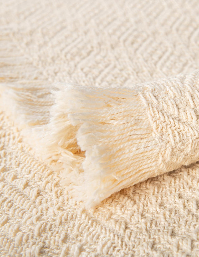 Tan 4' 6 x 6' Throw Blanket Rectangle Rug