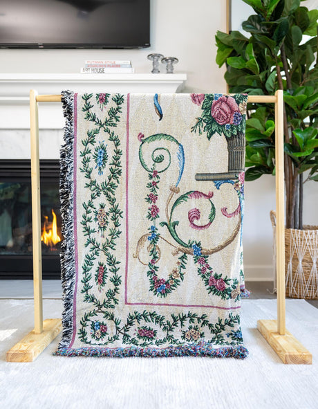 Multicolor 4' 6 x 6' Throw Blanket Rectangle Area Rug 100% Cotton Washable Cozy Soft Warm Room Decor Accent Made In USA