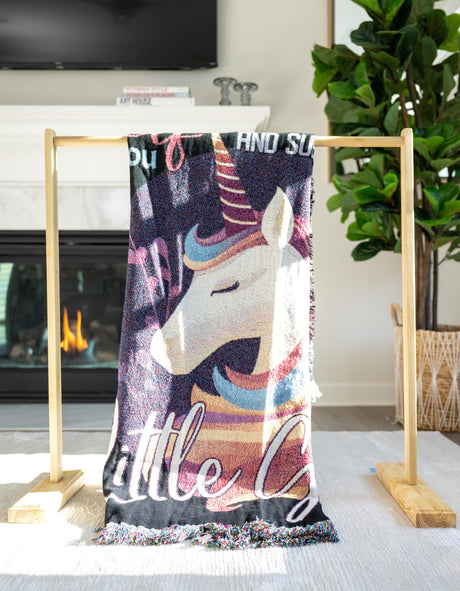 Multicolor 4' 6 x 6' Throw Blanket Rectangle Area Rug 100% Cotton Washable Cozy Soft Warm Room Decor Accent Made In USA