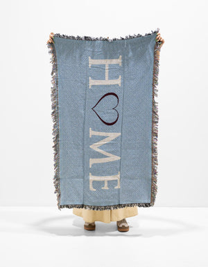Blue 4' 6 x 6' Throw Blanket Rectangle Rug