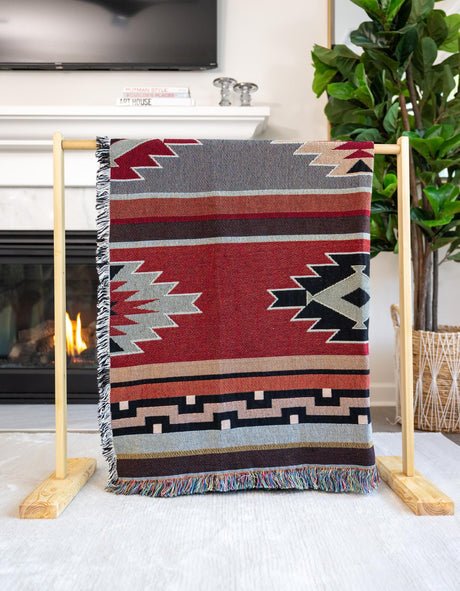 Multicolor 4' 6 x 6' Throw Blanket Rectangle Area Rug 100% Cotton Washable Cozy Soft Warm Room Decor Accent Made In USA
