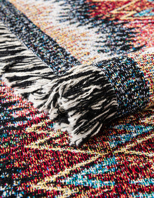 Multicolor 4' 6 x 6' Throw Blanket Rectangle Rug