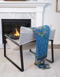 Blue 4' 6 x 6' Throw Blanket Rectangle Rug