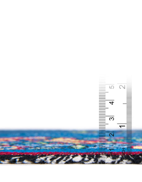 Blue 4' 6 x 6' Throw Blanket Rectangle Area Rug 100% Cotton Washable Cozy Soft Warm Room Decor Accent Made In USA