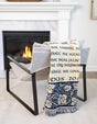 Blue and White 4' 6 x 6' Throw Blanket Rectangle Rug
