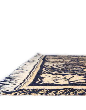 Blue and White 4' 6 x 6' Throw Blanket Rectangle Rug