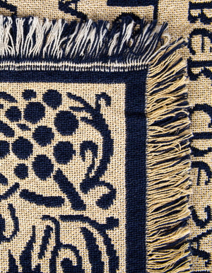 Blue and White 4' 6 x 6' Throw Blanket Rectangle Rug