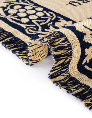 Blue and White 4' 6 x 6' Throw Blanket Rectangle Rug