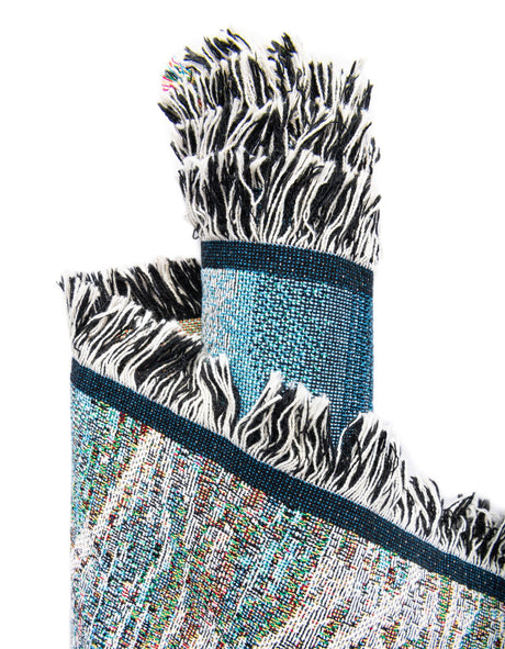 Multicolor 4' 6 x 6' Throw Blanket Rectangle Area Rug 100% Cotton Washable Cozy Soft Warm Room Decor Accent Made In USA