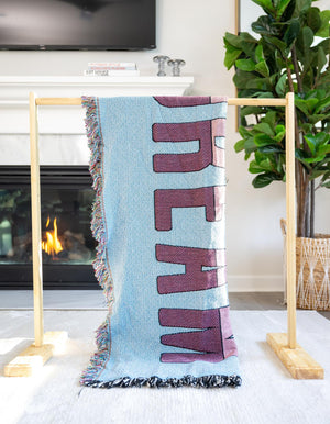 Blue 4' 6 x 6' Throw Blanket Rectangle Rug
