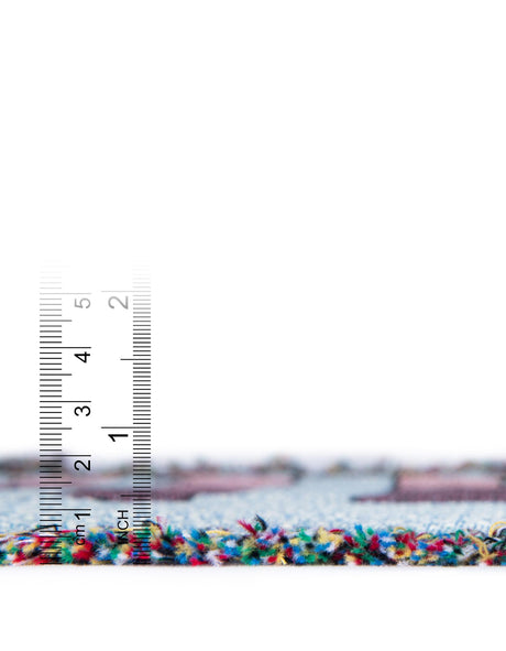 Blue 4' 6 x 6' Throw Blanket Rectangle Area Rug 100% Cotton Washable Cozy Soft Warm Room Decor Accent Made In USA