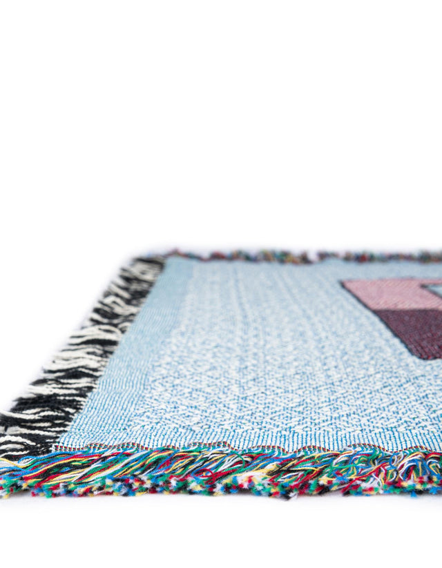 Blue 4' 6 x 6' Throw Blanket Rectangle Rug