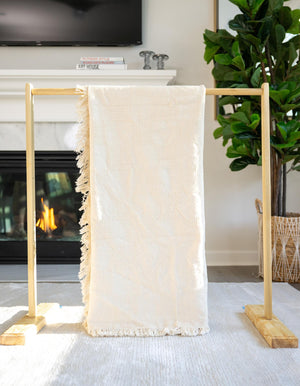 Tan 4' 6 x 6' Throw Blanket Rectangle Rug