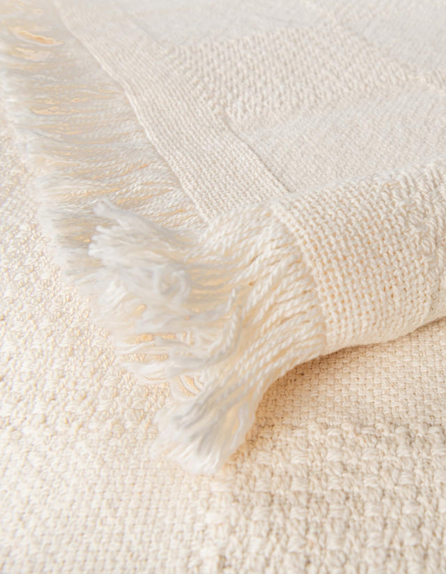 Tan 4' 6 x 6' Throw Blanket Rectangle Rug
