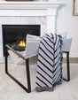 Black and White 4' 6 x 6' Throw Blanket Rectangle Rug