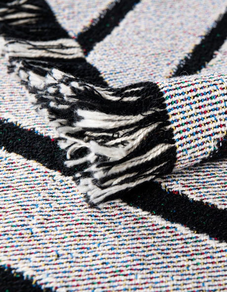 Black and White 4' 6 x 6' Throw Blanket Rectangle Area Rug 100% Cotton Washable Cozy Soft Warm Room Decor Accent Made In USA