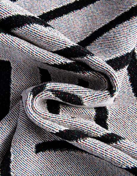 Black and White 4' 6 x 6' Throw Blanket Rectangle Area Rug 100% Cotton Washable Cozy Soft Warm Room Decor Accent Made In USA