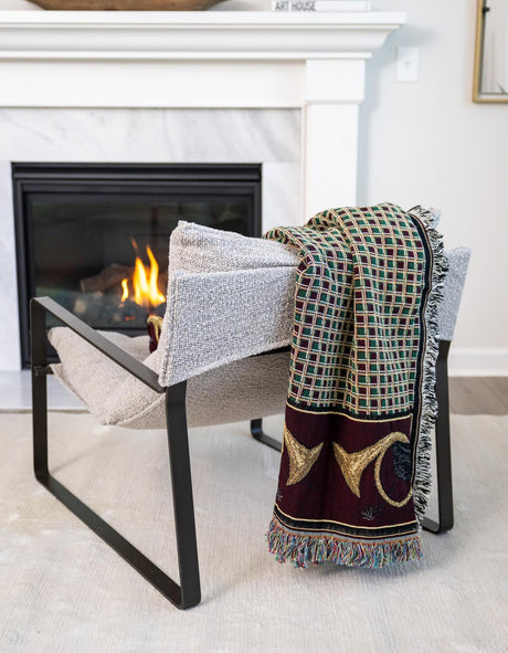 Black and Brown 4' 6 x 6' Throw Blanket Rectangle Rug