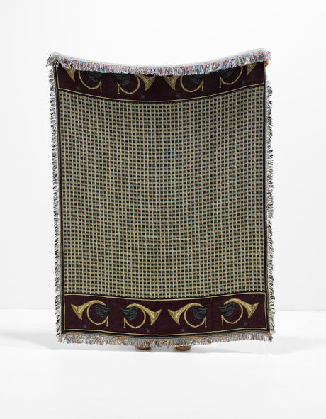 Black and Brown 4' 6 x 6' Throw Blanket Rectangle Area Rug 100% Cotton Washable Cozy Soft Warm Room Decor Accent Made In USA