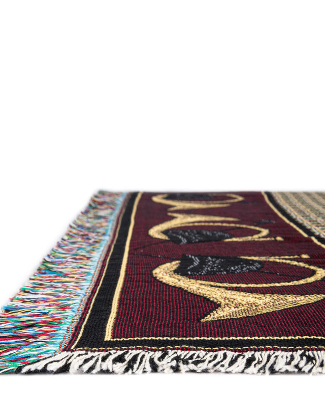 Black and Brown 4' 6 x 6' Throw Blanket Rectangle Rug