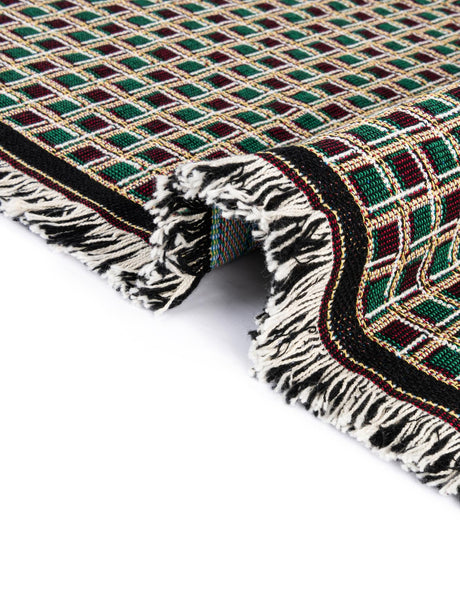 Black and Brown 4' 6 x 6' Throw Blanket Rectangle Area Rug 100% Cotton Washable Cozy Soft Warm Room Decor Accent Made In USA