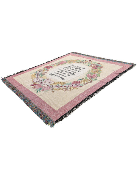 Multicolor 4' 6 x 4' 9 Throw Blanket Square Area Rug 100% Cotton Washable Cozy Soft Warm Room Decor Accent Made In USA