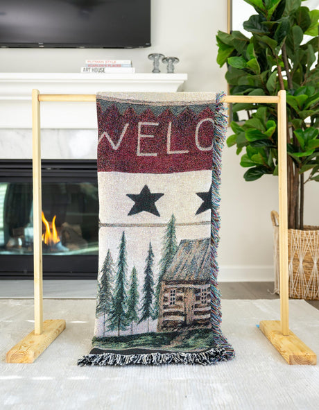 Multicolor 4' 6 x 6' Throw Blanket Rectangle Area Rug 100% Cotton Washable Cozy Soft Warm Room Decor Accent Made In USA