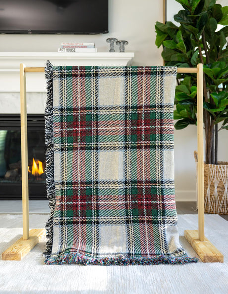 Multicolor 4' 6 x 6' Throw Blanket Rectangle Area Rug 100% Cotton Washable Cozy Soft Warm Room Decor Accent Made In USA