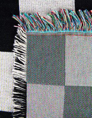 Black and White 4' 6 x 6' Throw Blanket Rectangle Rug
