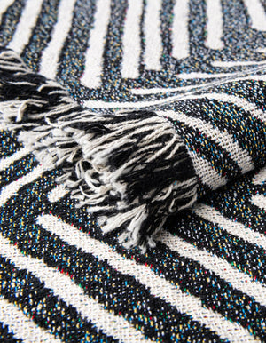 Black and White 4' 6 x 6' Throw Blanket Rectangle Rug