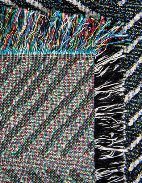 Black and White 4' 6 x 6' Throw Blanket Rectangle Area Rug 100% Cotton Washable Cozy Soft Warm Room Decor Accent Made In USA