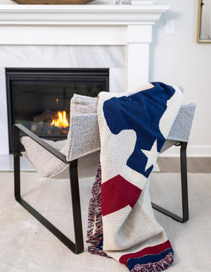 Red and Blue 4' 6 x 6' Throw Blanket Rectangle Rug