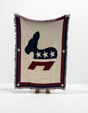 Red and Blue 4' 6 x 6' Throw Blanket Rectangle Rug