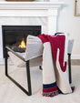 Red and Blue 4' 1 x 6' Throw Blanket Rectangle Rug