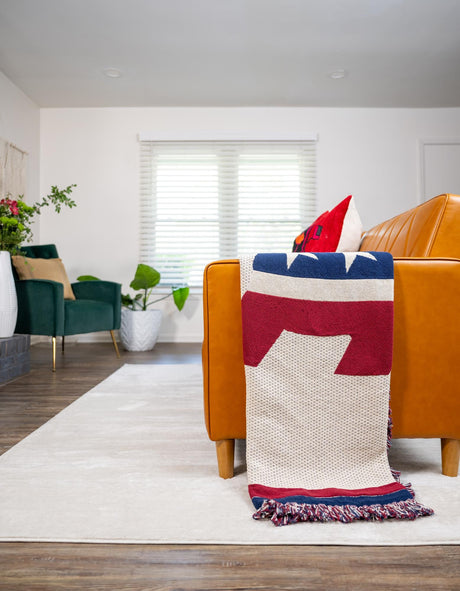 Red and Blue 4' 1 x 6' Throw Blanket Rectangle Rug